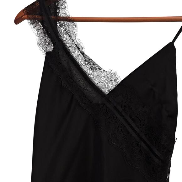 House of Harlow 1960 Satin Lace Asymmetrical Slip Dress Goth Romantic Cocktail - Picture 3 of 9